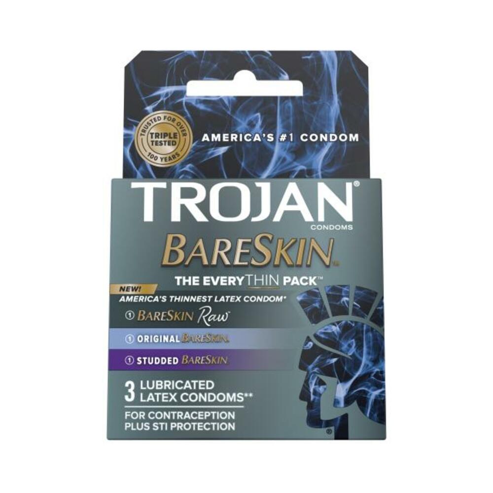 022600001577_1 Trojan Bareskin Everythin 3-pack - Bareskin Raw, Original, And Studded - Image 1
