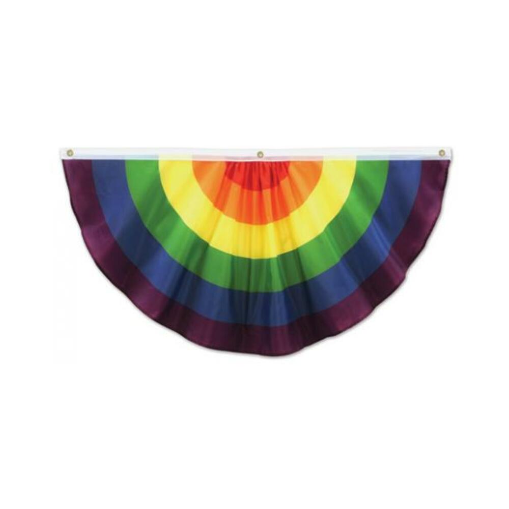 034689065883_1 Rainbow Fabric Bunting 4 feet wide - Image 1
