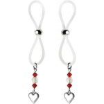 Bijoux De Nip Nipple Halos Heart Charm Red, Clear
