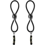 Bijoux De Nip Nipple Halos Black Skull Slider Black Silver