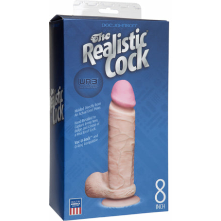 Realistic 8 Ultraskyn Cock w/Balls - White