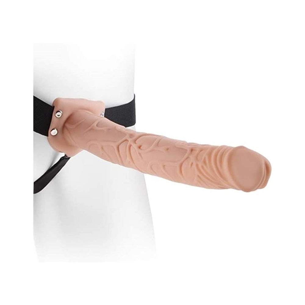 25712fd94e406fc2728b9a28602d0812 Fetish Fantasy 10 inches Hollow Strap On Beige - Image 1