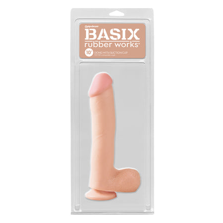 29494 Basix Rubber Works 10 Dong w/Suction Cup - Flesh - Image 1