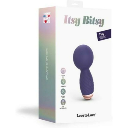 Love To Love Itsy Bitsy Rechargeable Silicone Mini Wand Vibrator Midnight Indigo