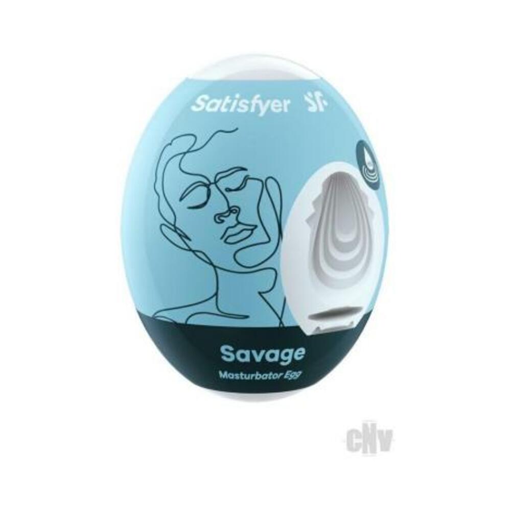4049369043415_1 Satisfyer Masturbator Egg Savage Blue - Image 1