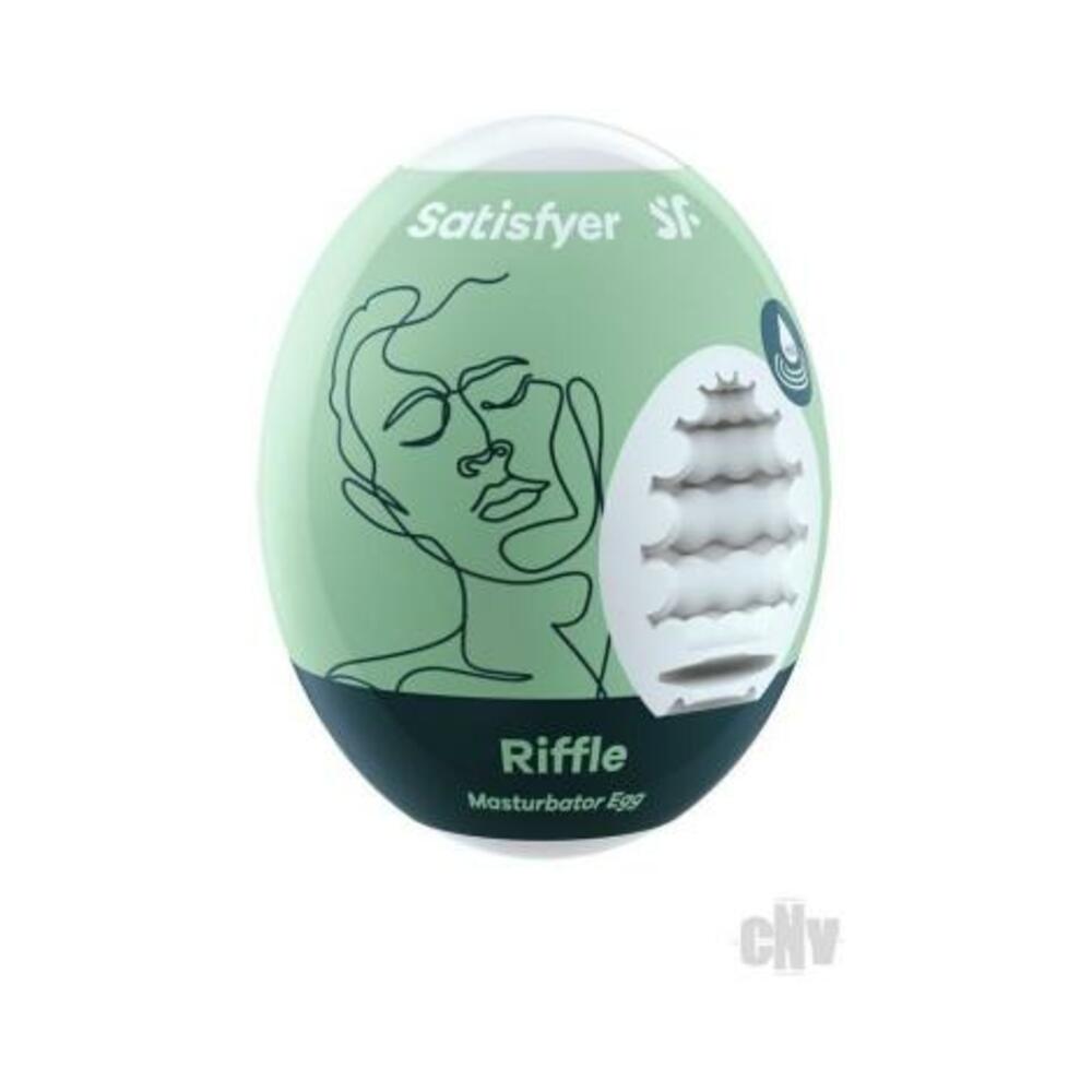 4061504010007_1 Satisfyer Masturbator Egg Riffle Green - Image 1