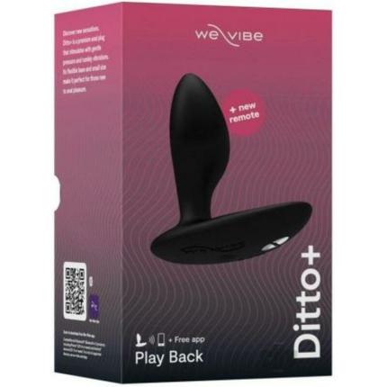 We-vibe Ditto+ Rechargeable Remote-controlled Silicone Vibrating Anal Plug Satin Black