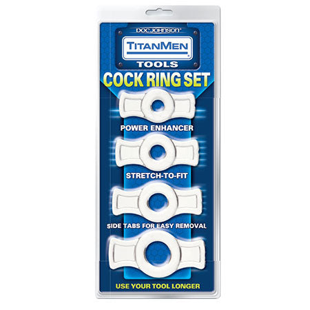 45872 Titanmen Tools Cock Ring Set - Clear - Image 1