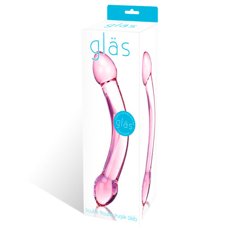 47740 Glas Double Trouble Glass Dildo - Purple - Image 1