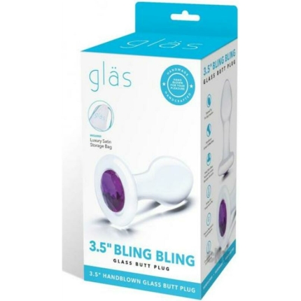 Glas 3.5" Bling Bling Glass Butt Plug