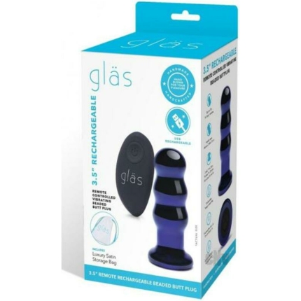 Recharge Remote Vibe Bead Plug 3.5 Blue