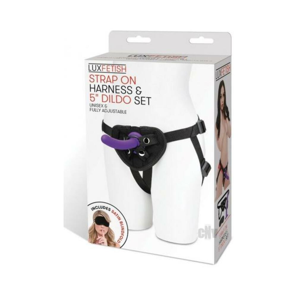 4890808260128_1 Lux Fetish Strap-on Harness 5 In. Dildo Set - Image 1