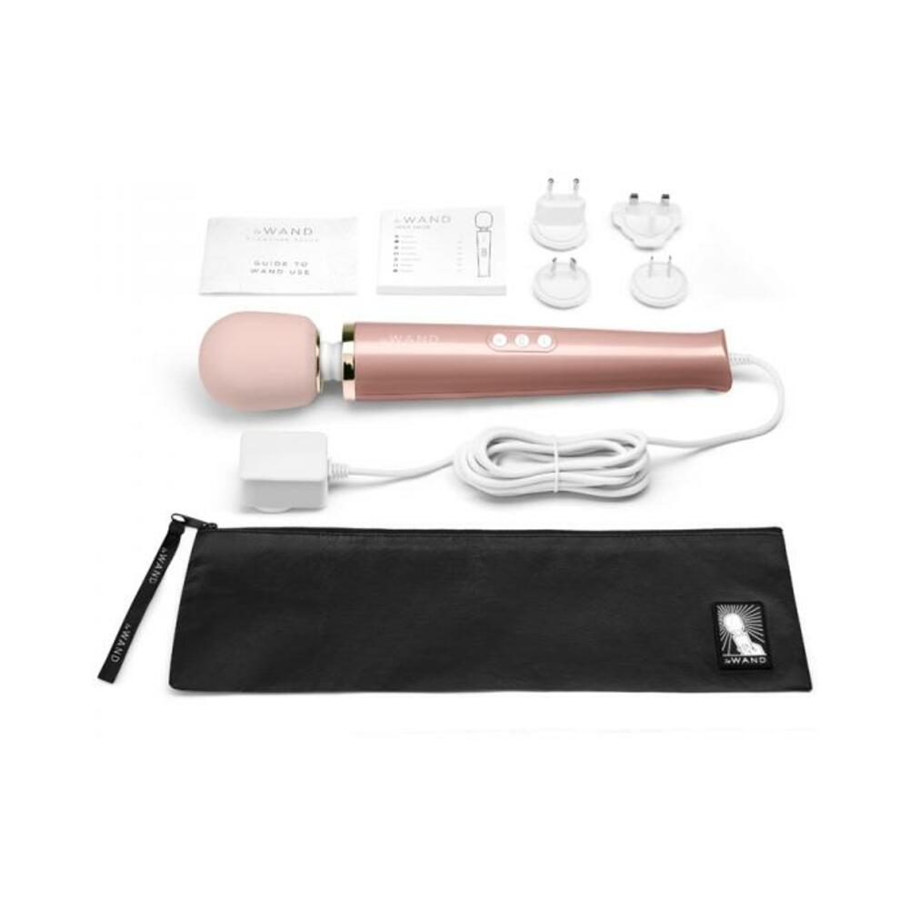 4890808279021_1 Le Wand Powerful Plug-in Vibrating Massager Rose Gold - Image 1
