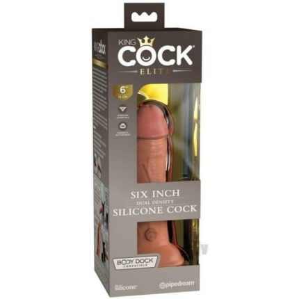 King Cock Elite Silicone Dual-density Cock 6 In. Tan
