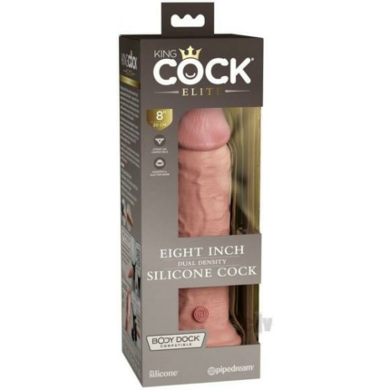 King Cock Elite Silicone Dual-density Cock 8 In. Light
