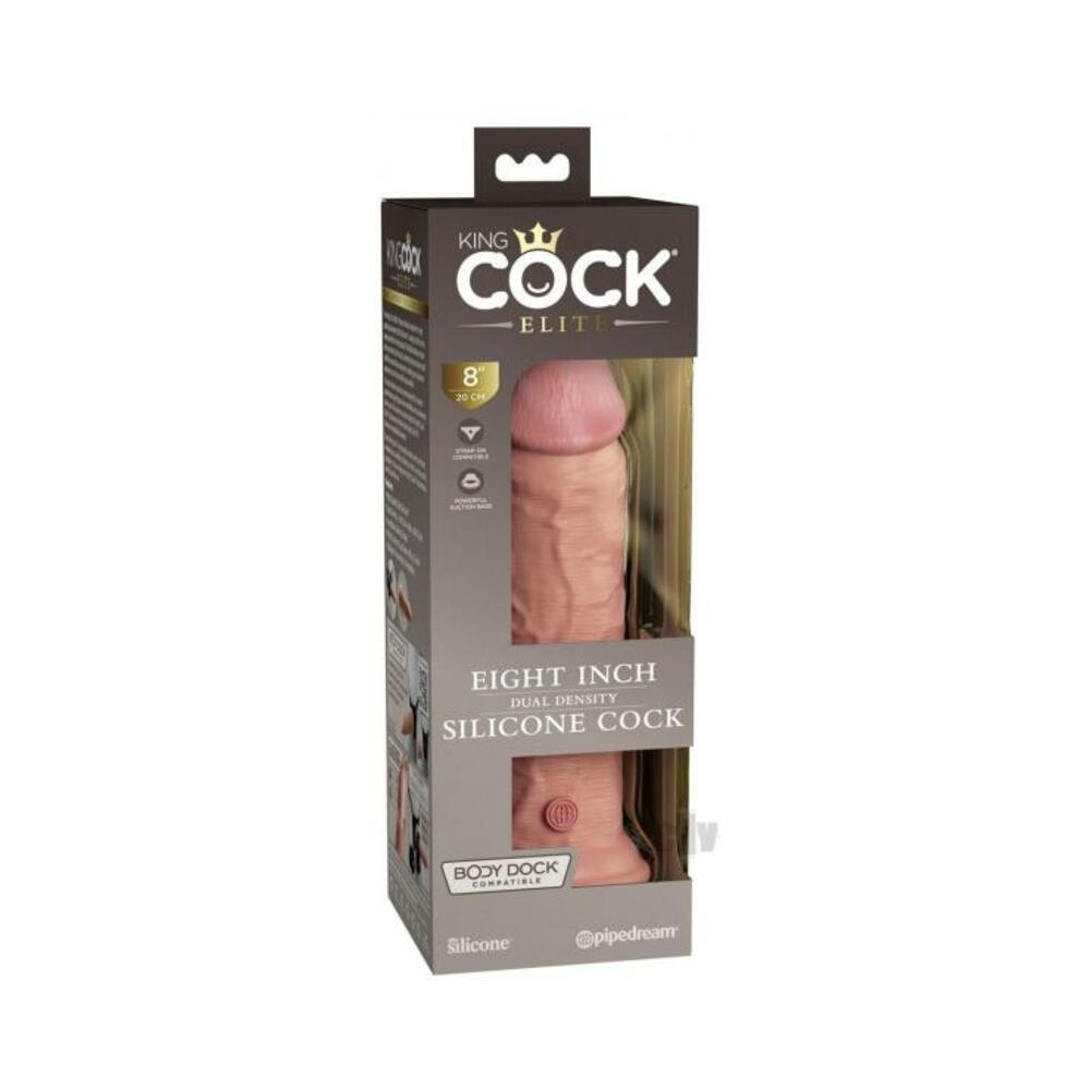 603912769319_1 King Cock Elite Silicone Dual-density Cock 8 In. Light - Image 1