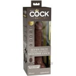 King Cock Elite Vibrating Silicone Dual-density Cock With Remote 7 In. Brown - Image 3