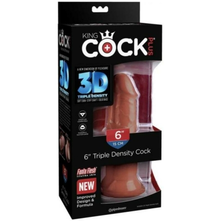 King Cock Plus 6 In. Triple Density Cock Brown