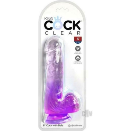 Kc 6 Cock Clear W/balls Purple