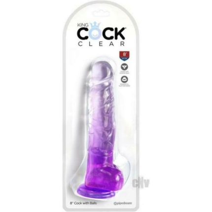 Kc 8 Cock Clear W/balls Purple