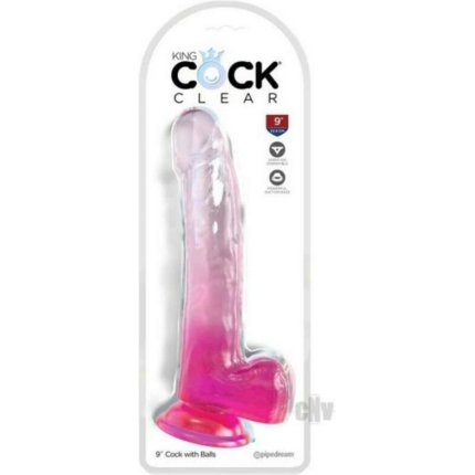 Kc 9 Cock Clear W/balls Pink