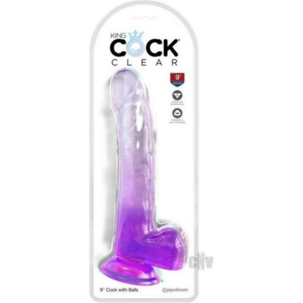 Kc 9 Cock Clear W/balls Purple