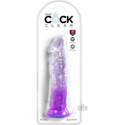 King Cock Clear 8in Purple