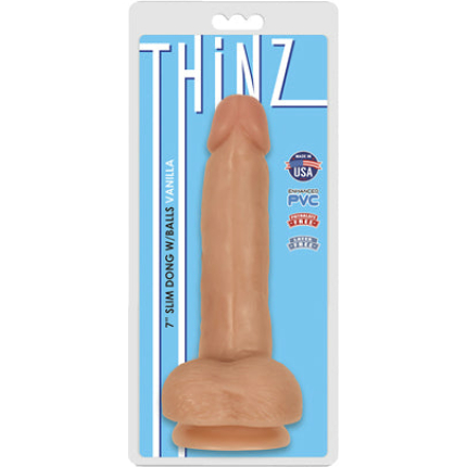 Curve Novelties Thinz 7 Slim Dong w/Balls - Vanilla