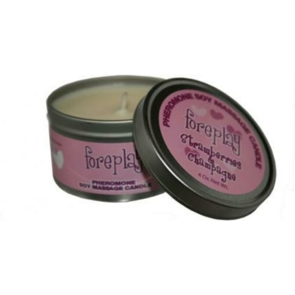Smitten Pheromone Massage Candle Smitten Strawberry & Champagne 4 Oz/113 G