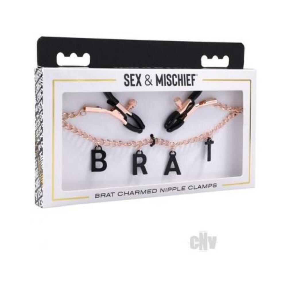 646709098476_1 Sportsheets Sex & Mischief Brat Charmed Nipple Clamps - Image 1