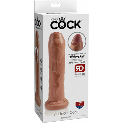 King Cock 7 Uncut Dildo - Tan
