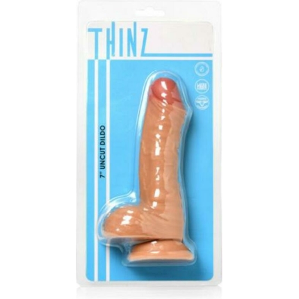 Thinz Uncut 6.4 In. Dildo With Balls Light