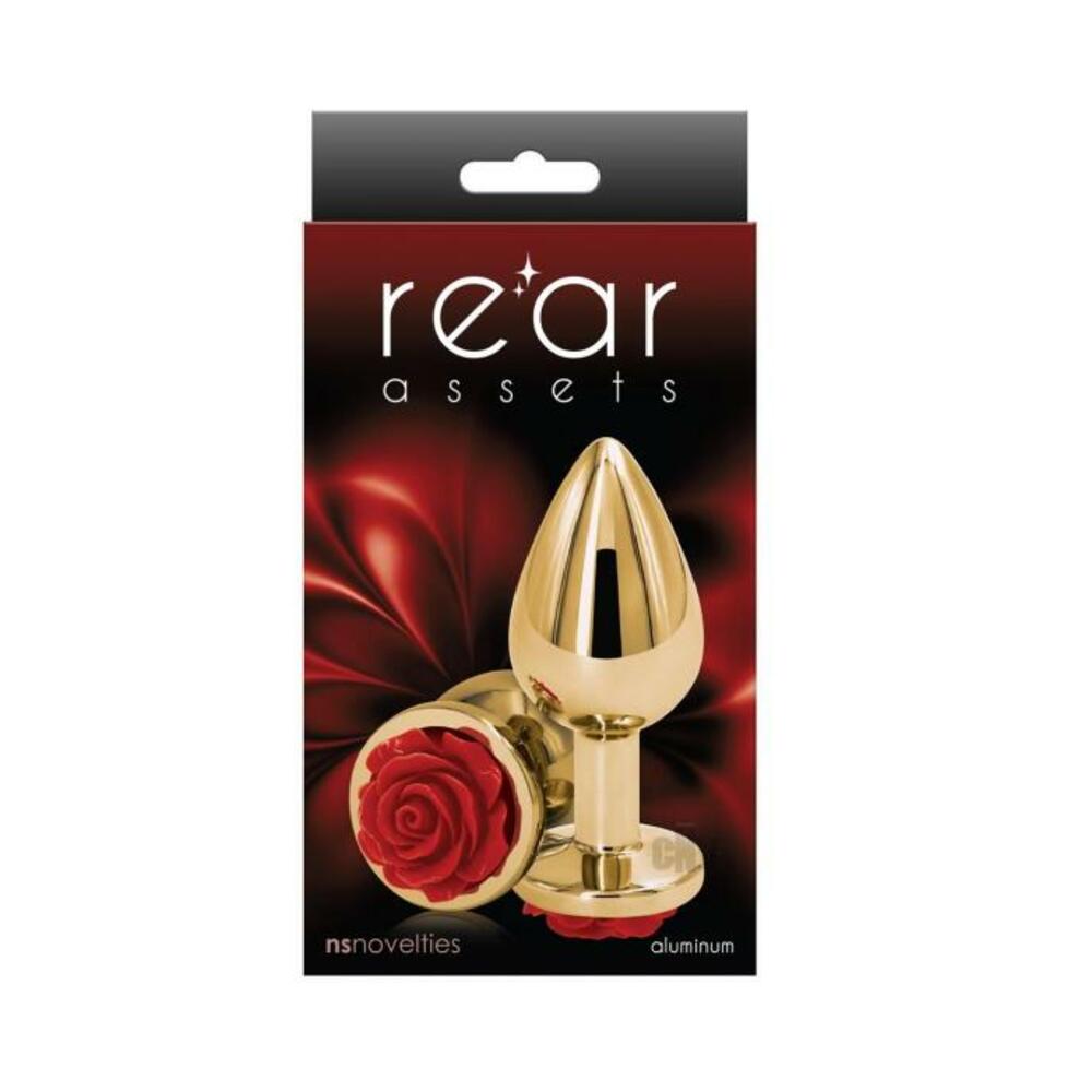 657447103643_1 Rear Assets Rose Anal Plug - Medium - Red - Image 1