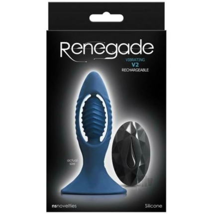Renegade V2 Rechargeable Anal Plug With Remote - Blue