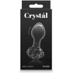 Crystal Rose Glass Anal Plug Black - Image 3
