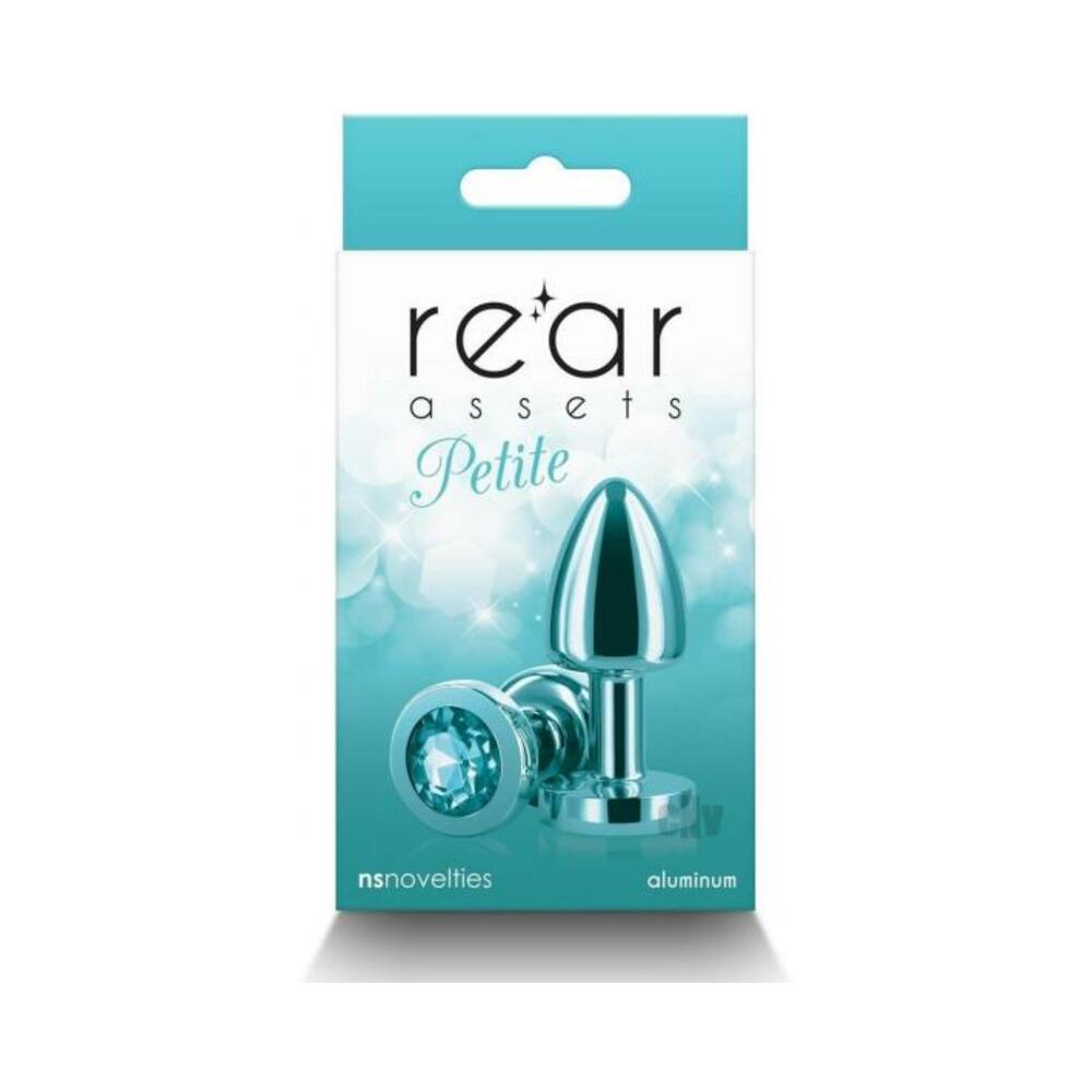 657447107528_1 Rear Assets Petite Metal Anal Plug Teal - Image 1