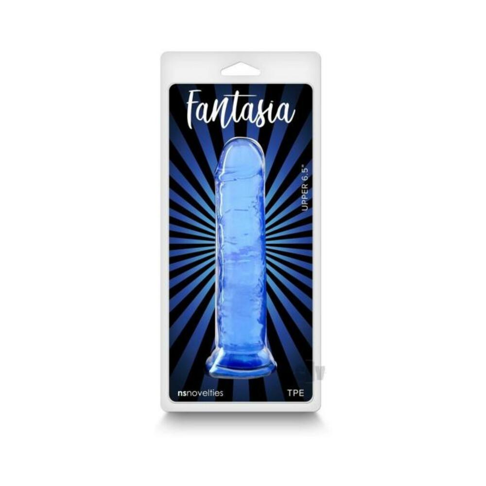657447107627_1 Fantasia Upper 6.5 In. Jelly Dildo Blue - Image 1
