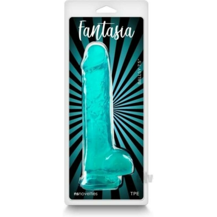 Fantasia Ballsy 7.5 In. Jelly Dildo Teal