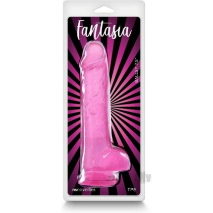 Fantasia Ballsy 7.5 In. Jelly Dildo Pink