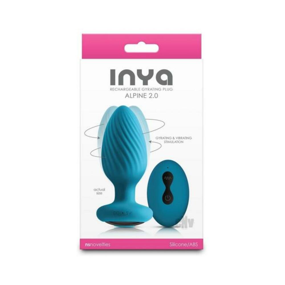 657447109447_1 Inya Alpine 2.0 Gyrating And Vibrating Plug With Remote Teal - Image 1