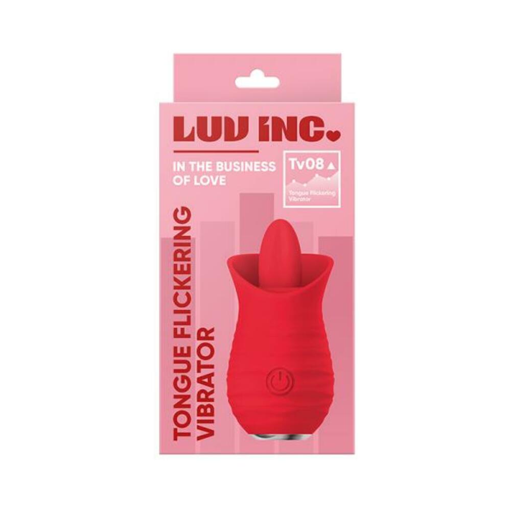 663546905088_1 Luv Inc Tv08 Tongue Flickering Vibrator Red - Image 1