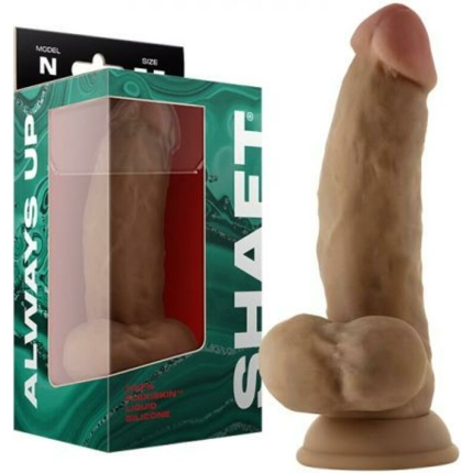 Shaft Model N Liquid Silicone Dong With Balls 7.5 In. Oak