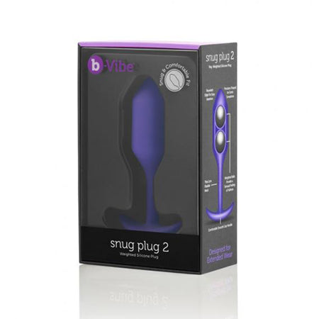 66488 b-Vibe Weighted Snug Plug 2 - 114 g Purple - Image 1