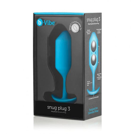 66490 b-Vibe Weighted Snug Plug 3 - 180 g Teal - Image 1