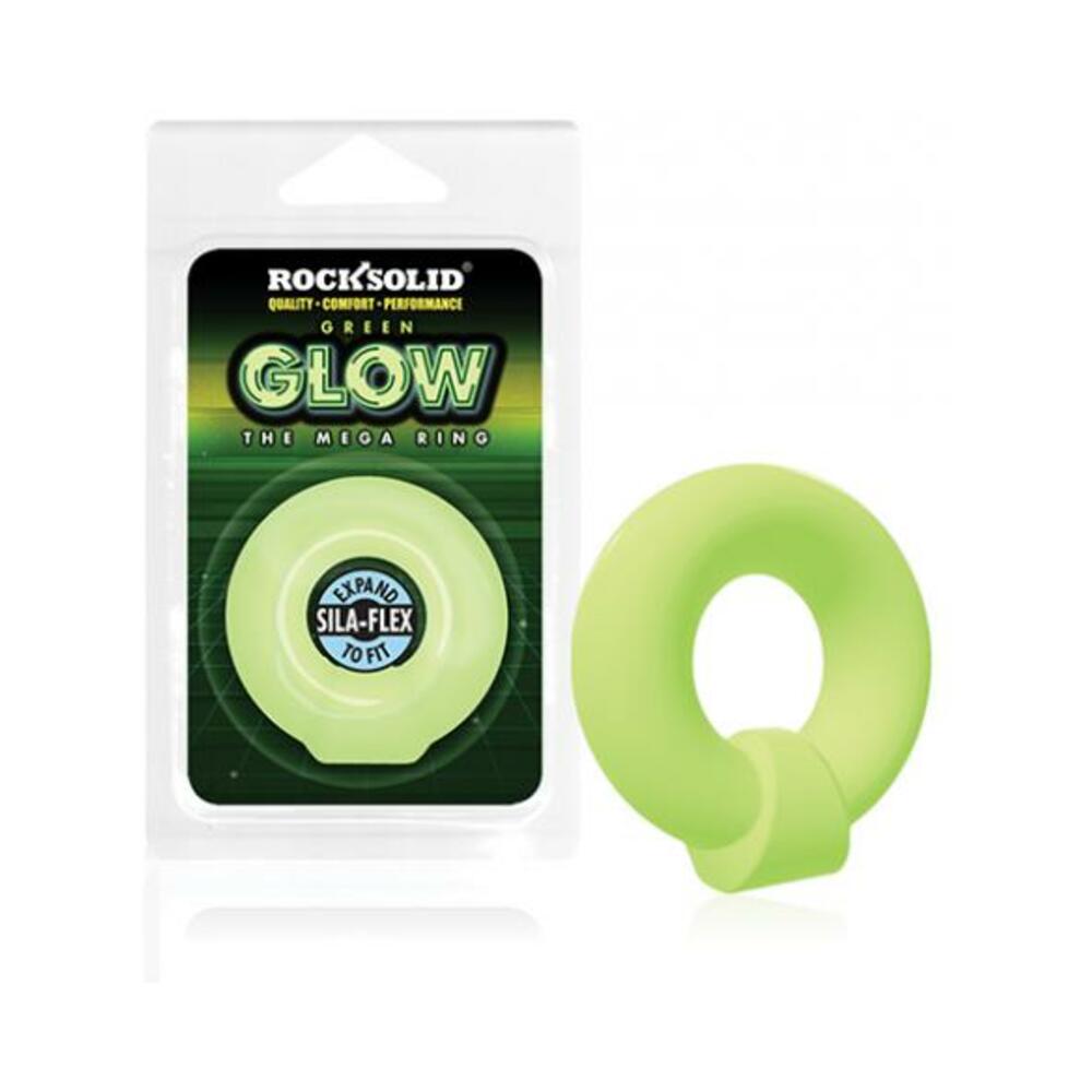 6768903846890_1 Rock Solid Sila-flex Glow-in-the-dark Mega Ring Green - Image 1