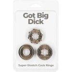 Got Big Dick Cockring 3-pack Smoke