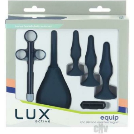 Lux Active Equip 7-piece Anal Training Kit Silicone Black