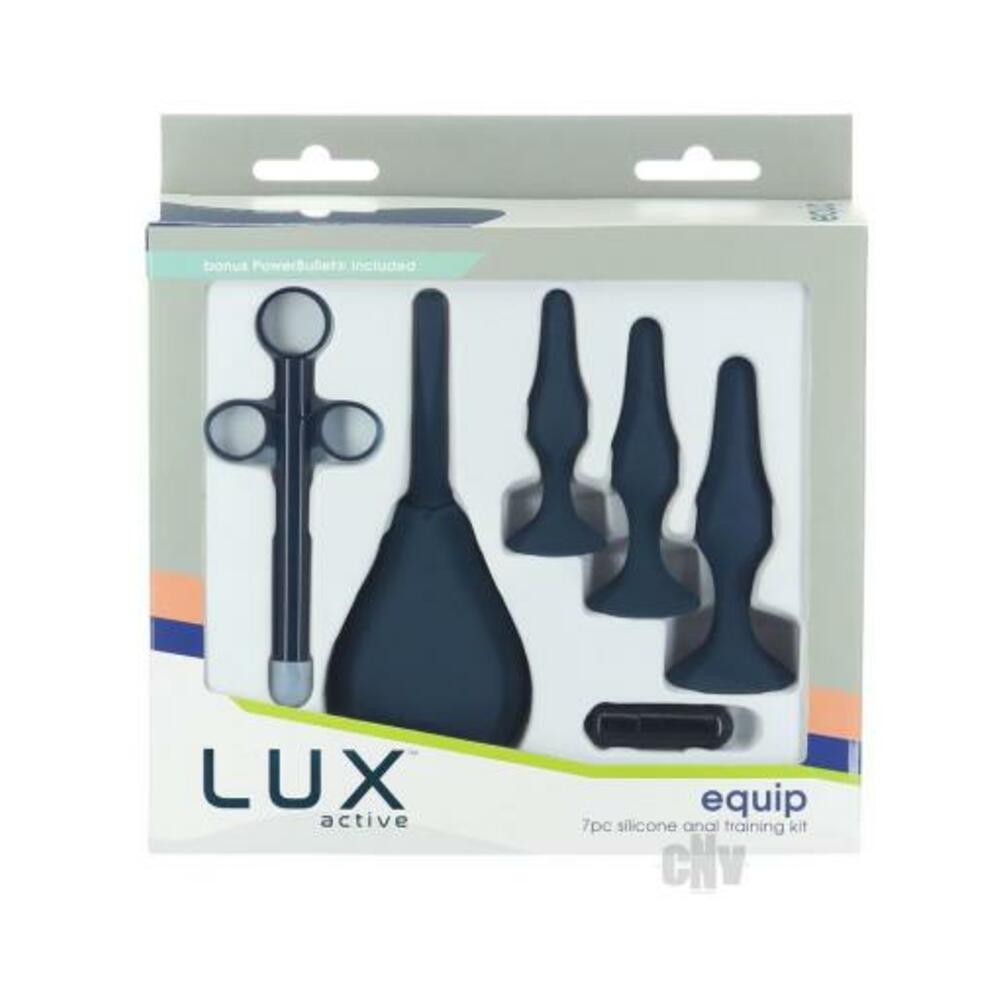 677613368997_1 Lux Active Equip 7-piece Anal Training Kit Silicone Black - Image 1