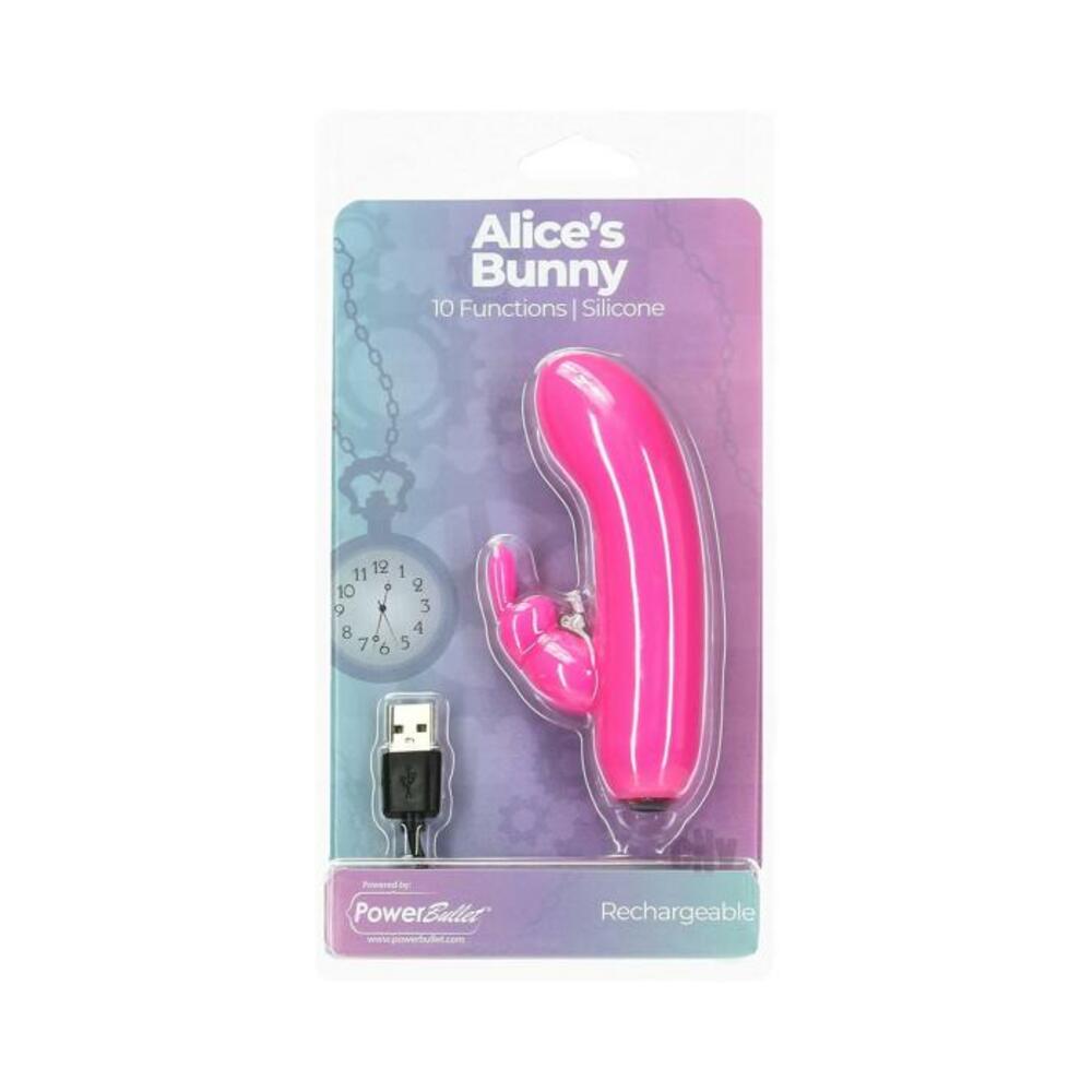 677613563163_1 Alices Bunny Rechargeable Bullet With Removable Rabbit Sleeve Pink - Image 1