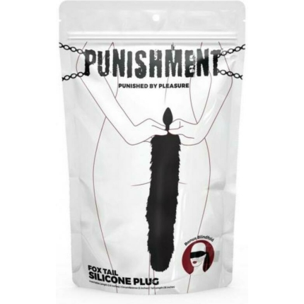 Punishment Fox Tail Butt Plug - Black